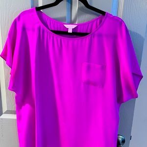 Hot Pink Silk Lily Top